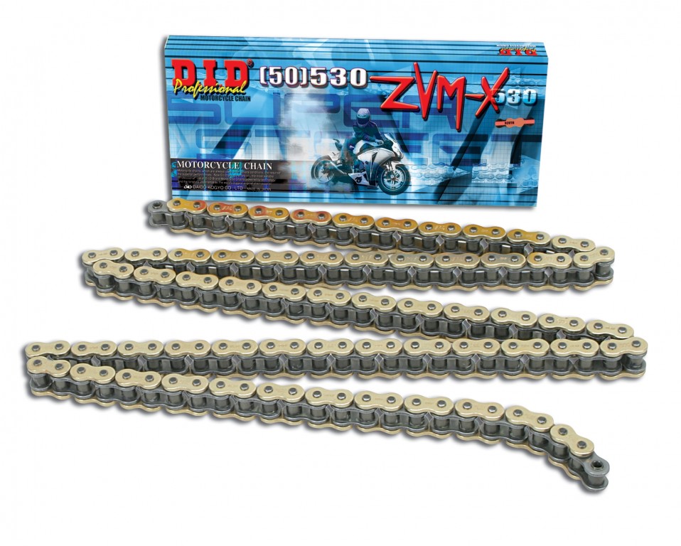 ZVM-X série X-Kroužkový řetěz D.I.D Chain 530ZVM-X2 108 L Zlatá/Zlatá