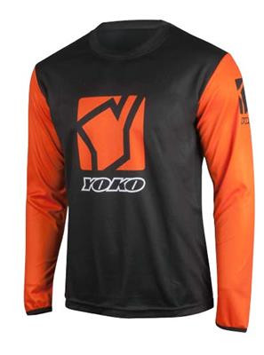 Dětský motokrosový dres YOKO SCRAMBLE černý / oranžový M